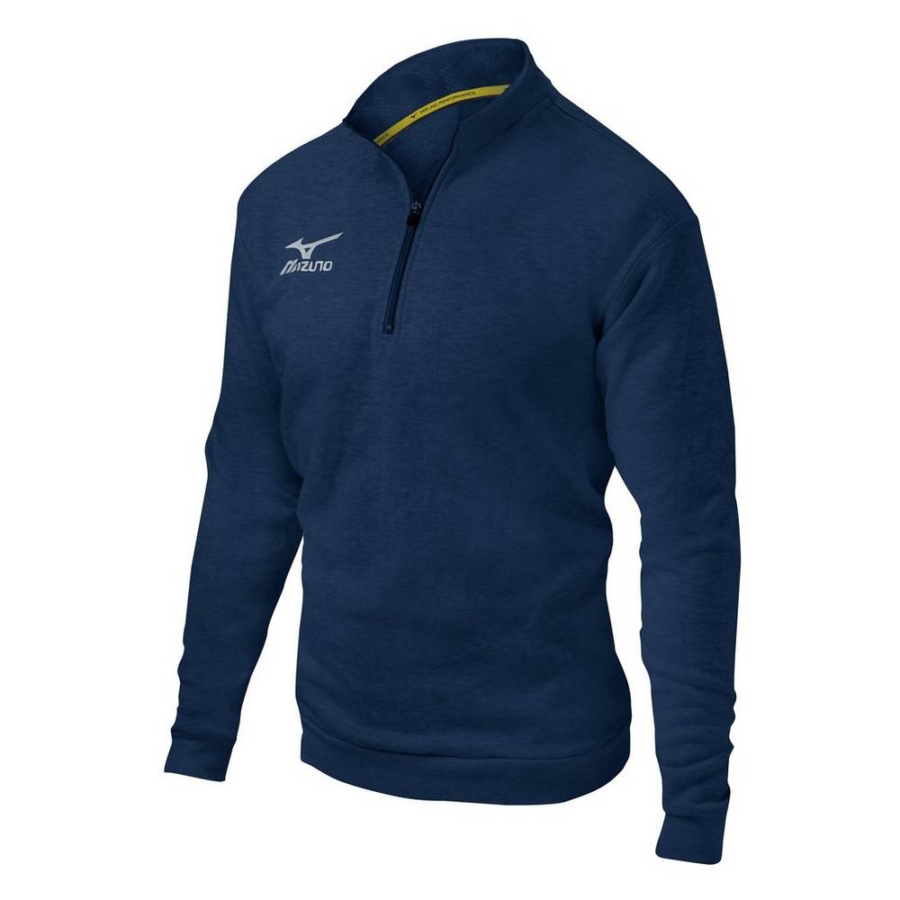 Panske Pulóver Mizuno 1/2 Zip Fleece Námornícka Modrá Vypredaj LOHR56428